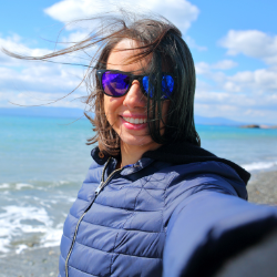 Woman smiling on the beach